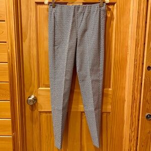 Theory Women's Black and White Diagonal Square Design Slacks Size 10